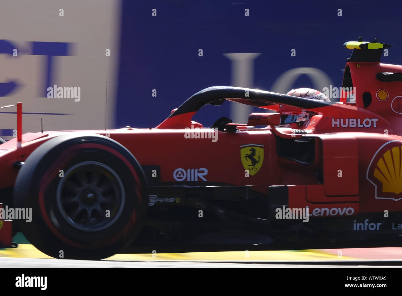 Spa Francorchamps, Belgien. 31 Aug, 2019. Ferrari-pilot CHARLES LECLERC (MC) in Aktion im dritten freien Training der Formel 1 Johnnie Walker Grand Prix von Belgien in Spa-Francorchamps - Belgien Quelle: Pierre Stevenin/ZUMA Draht/Alamy leben Nachrichten Stockfoto