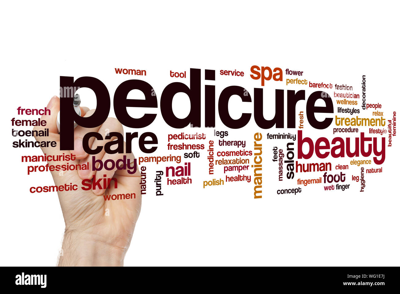 Pediküre Wort cloud Konzept Stockfoto