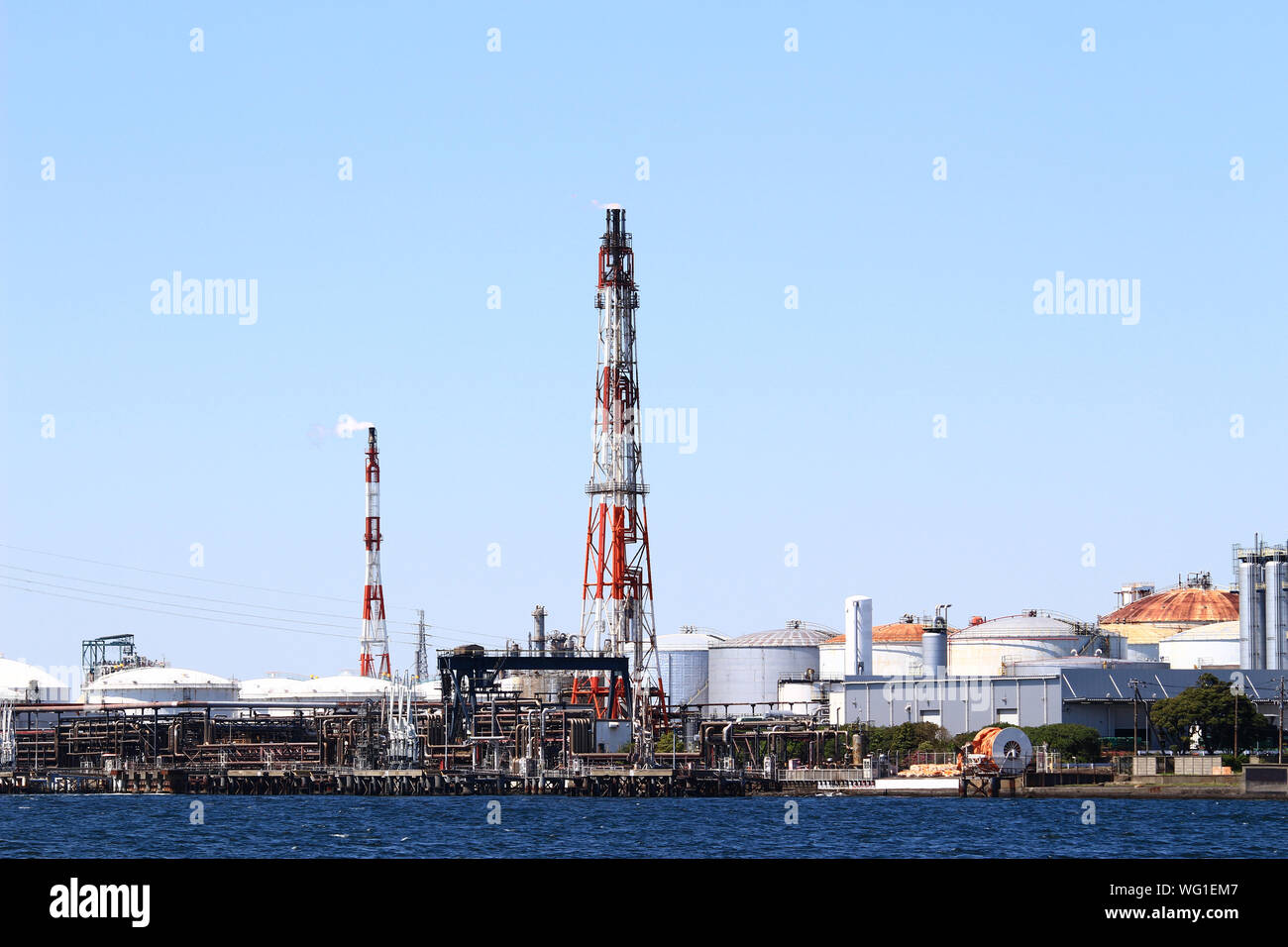 Seaside Industriegebiet in Kawasaki City, Japan Stockfoto