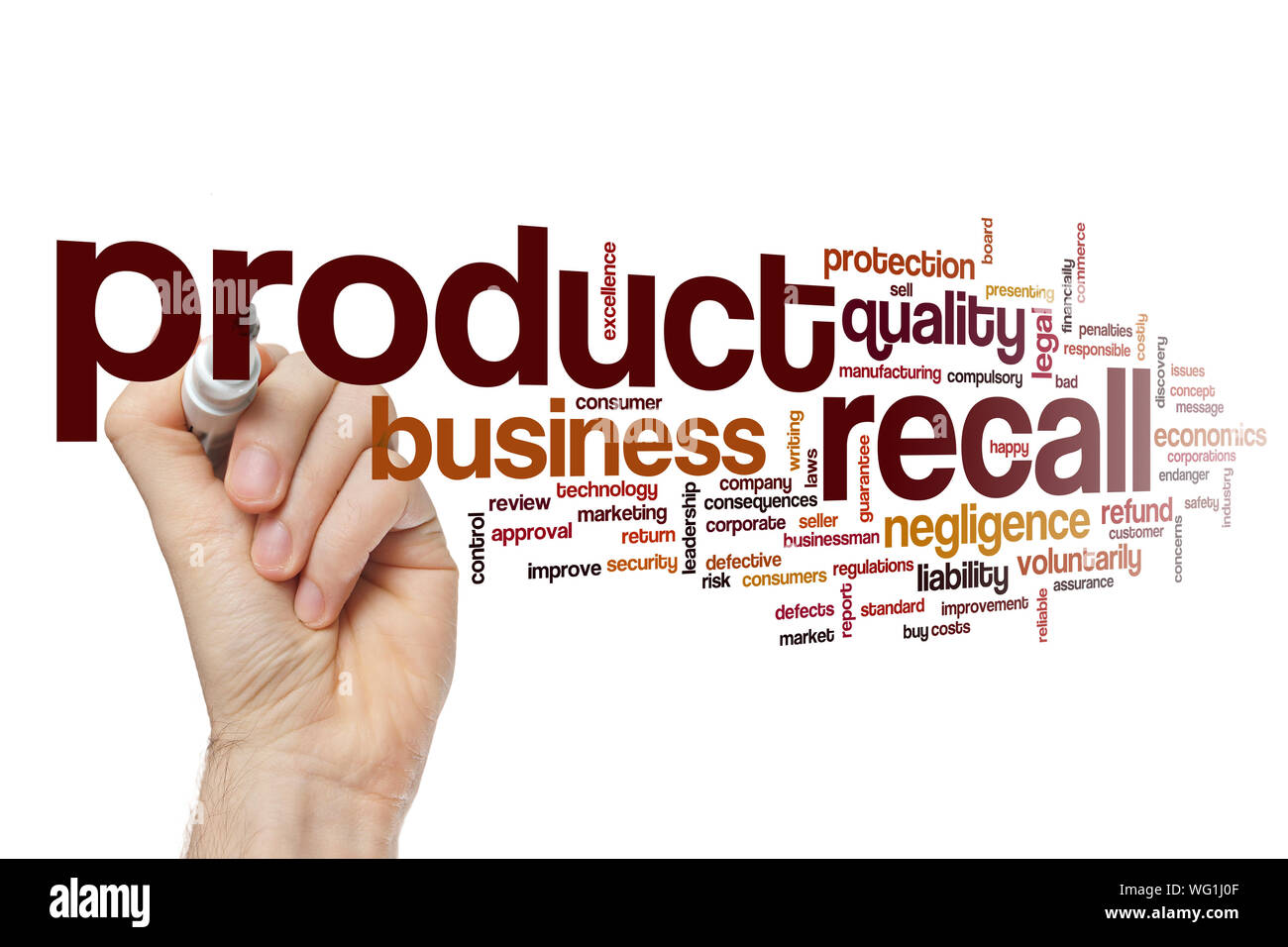 Produktrückruf Wort cloud Konzept Stockfoto
