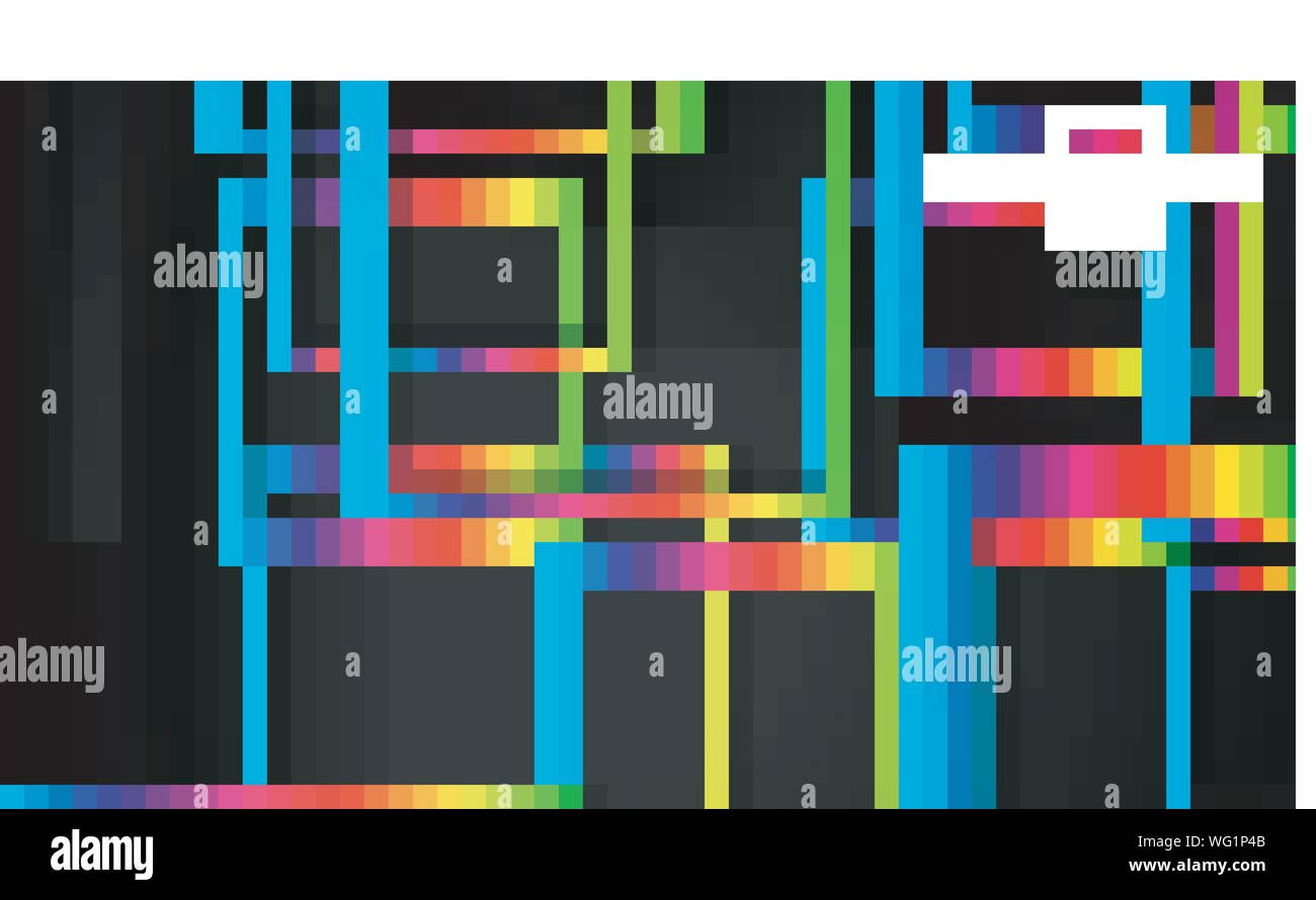 Vektor modernen abstrakten Quadrate Hintergründe. Mit einem Schwarzen und Regenbogen Farbverlauf. Eps 10 Vorlage Stock Vektor