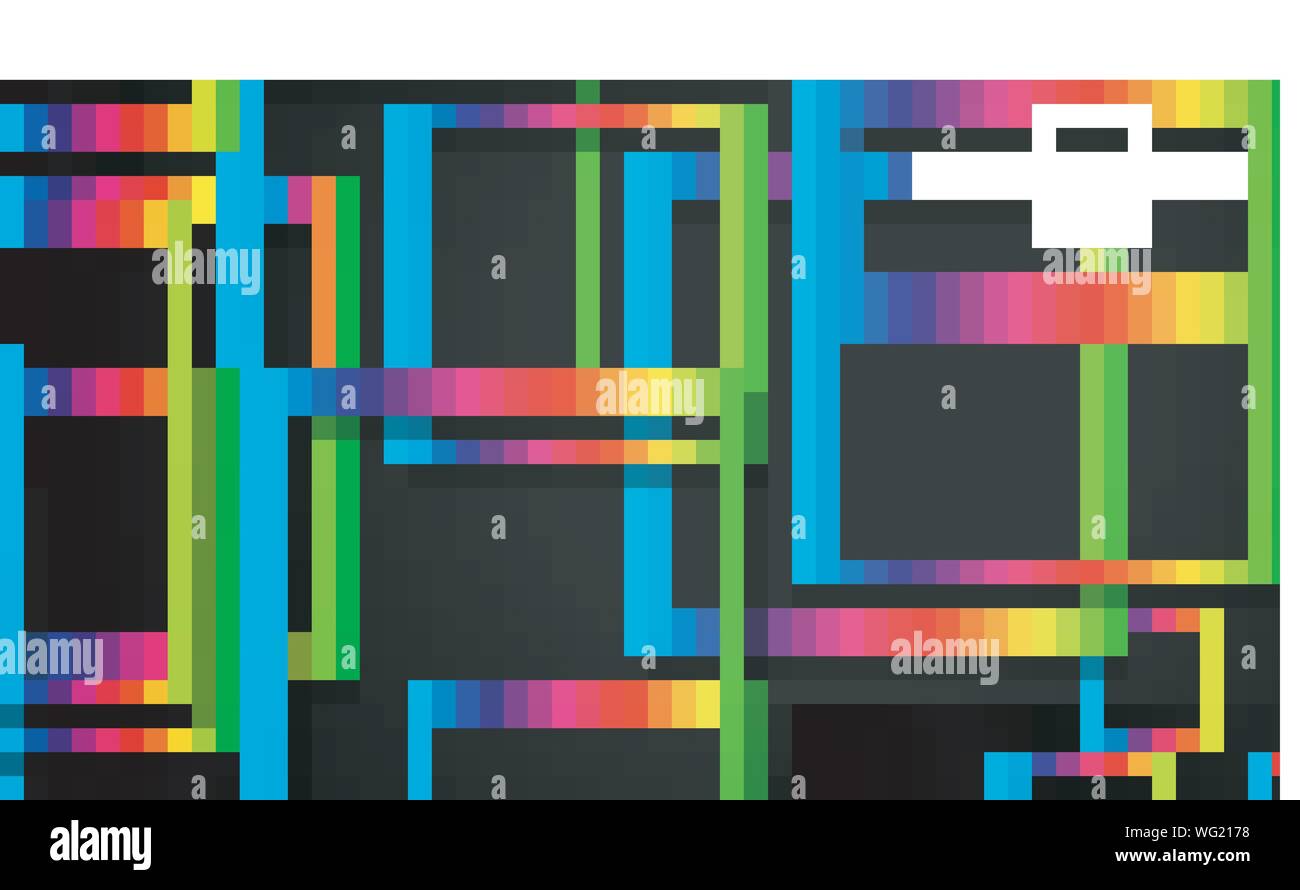 Vektor modernen abstrakten Quadrate Hintergründe. Mit einem Schwarzen und Regenbogen Farbverlauf. Eps 10 Vorlage Stock Vektor