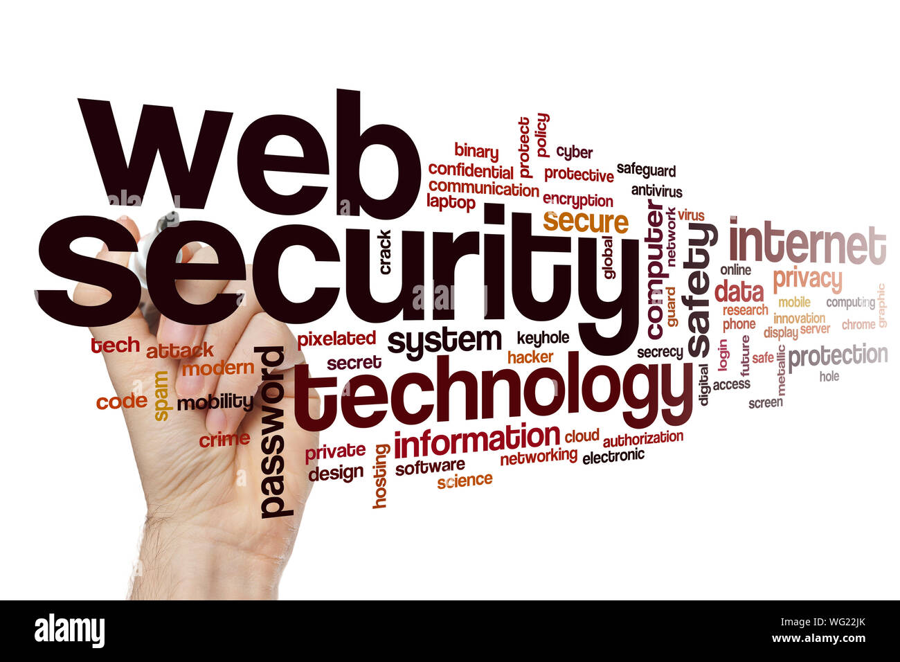 Web security word cloud Konzept Stockfoto