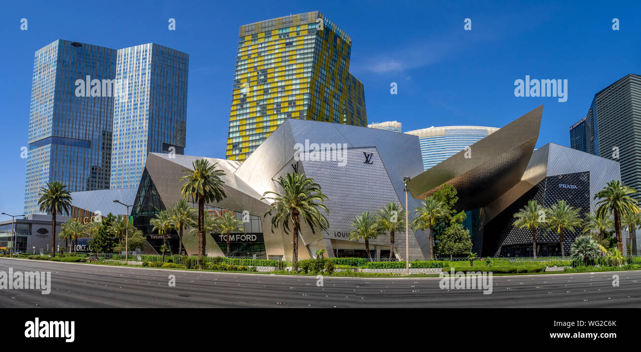 Außen an den Geschäften der Kristalle an CityCenter in Las Vegas. Es ist eine neue und Premium Retail und kulinarisches Erlebnis. Stockfoto