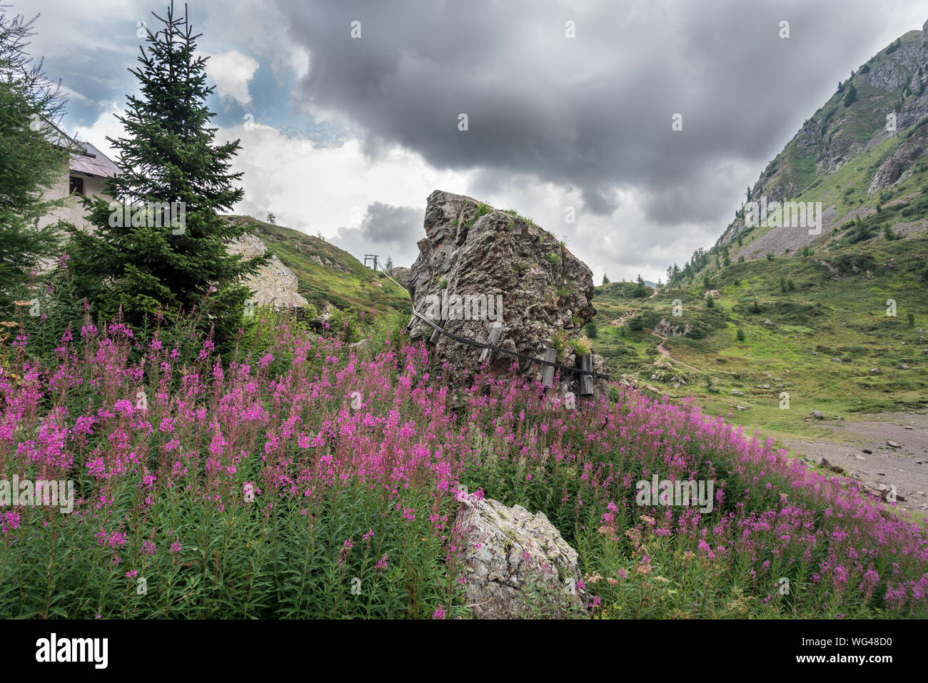 Blick auf die Oberseite des italienischen Alpen. einen geheimen Ort der Dolomiten. Italien Stockfoto