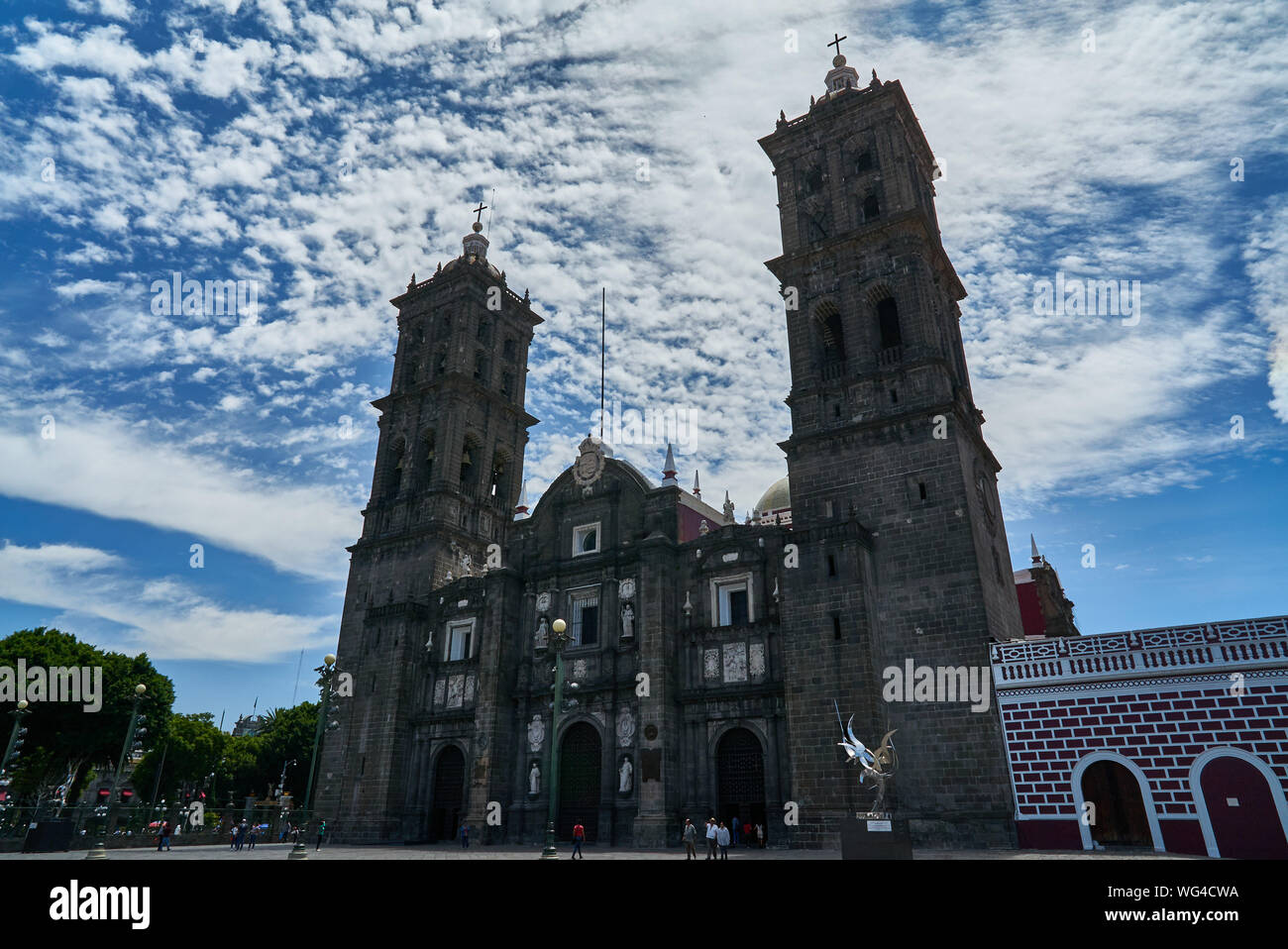 Puebla Cathedral mit G-Objektiv Stockfoto