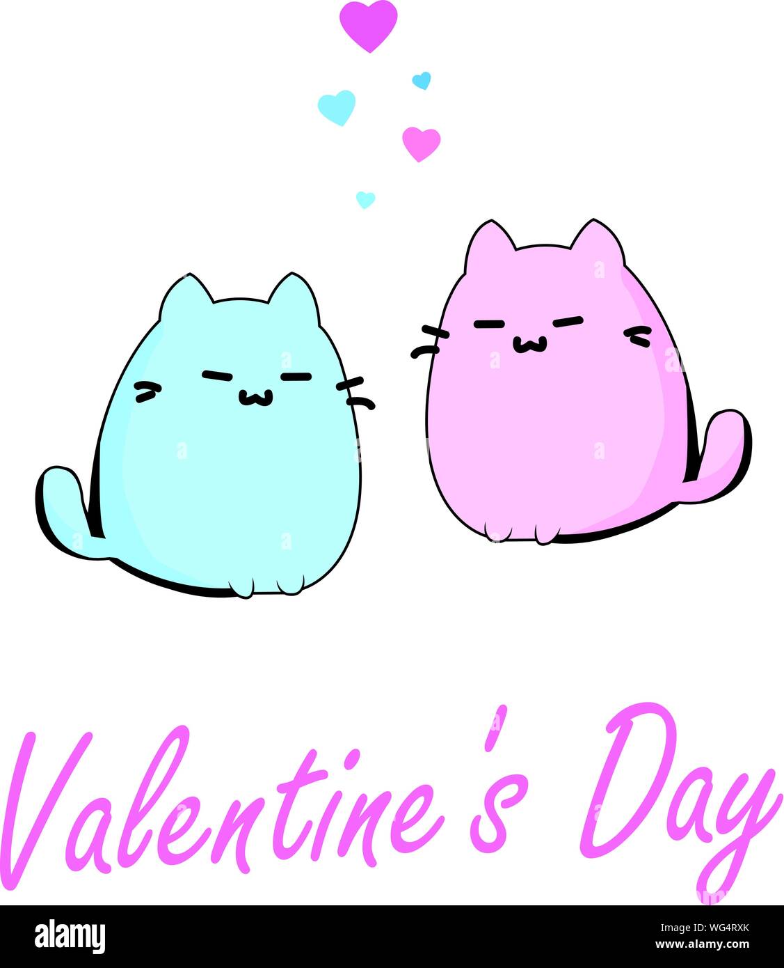 Süße Katzen in der Liebe. Vector Illustration Stock Vektor