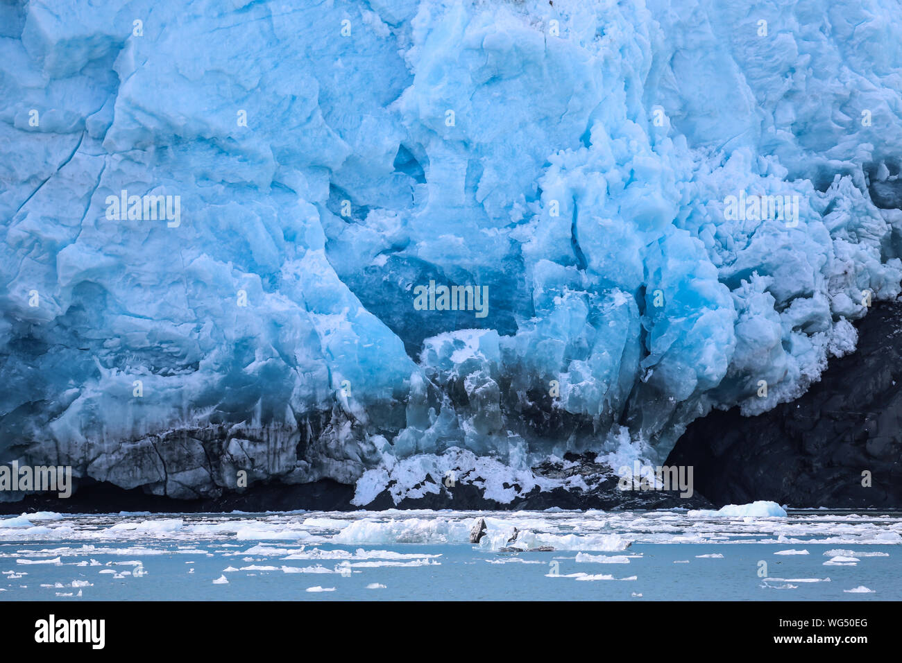 Close up Aialik Gletscher, Kenai Fjords National Park, Alaska Stockfoto