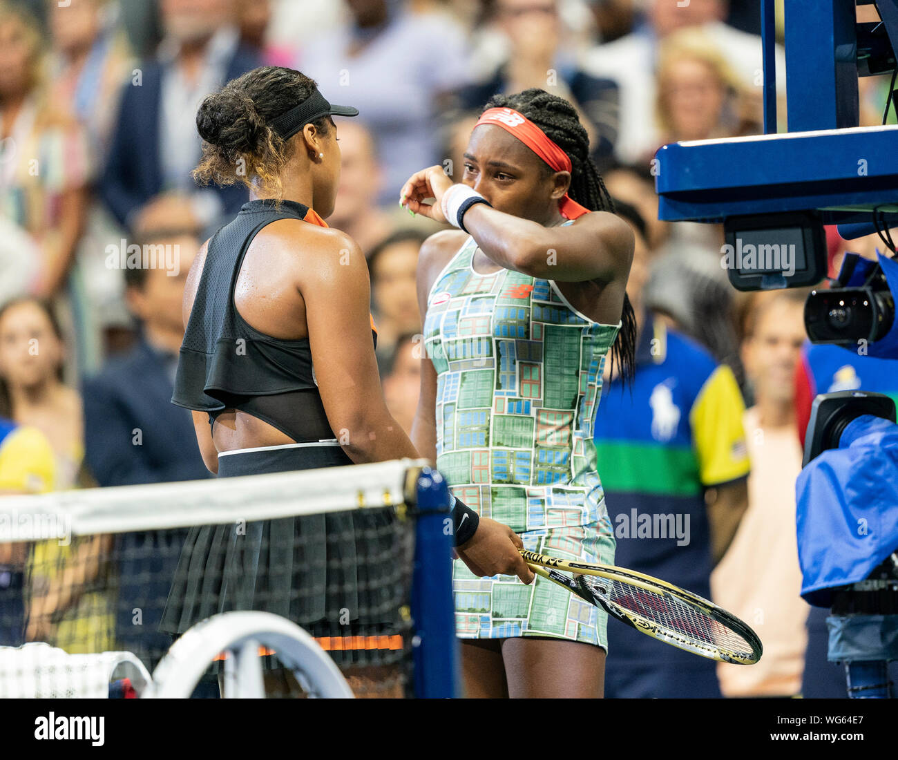 New York, USA. 31 Aug, 2019. Rafael Nadal (Spanien) reagiert während der 3. Runde der US Open Meisterschaft gegen Hyeon Chung (Korea) zu Billie Jean King National Tennis Center (Foto von Lew Radin/Pacific Press) Quelle: Pacific Press Agency/Alamy leben Nachrichten Stockfoto