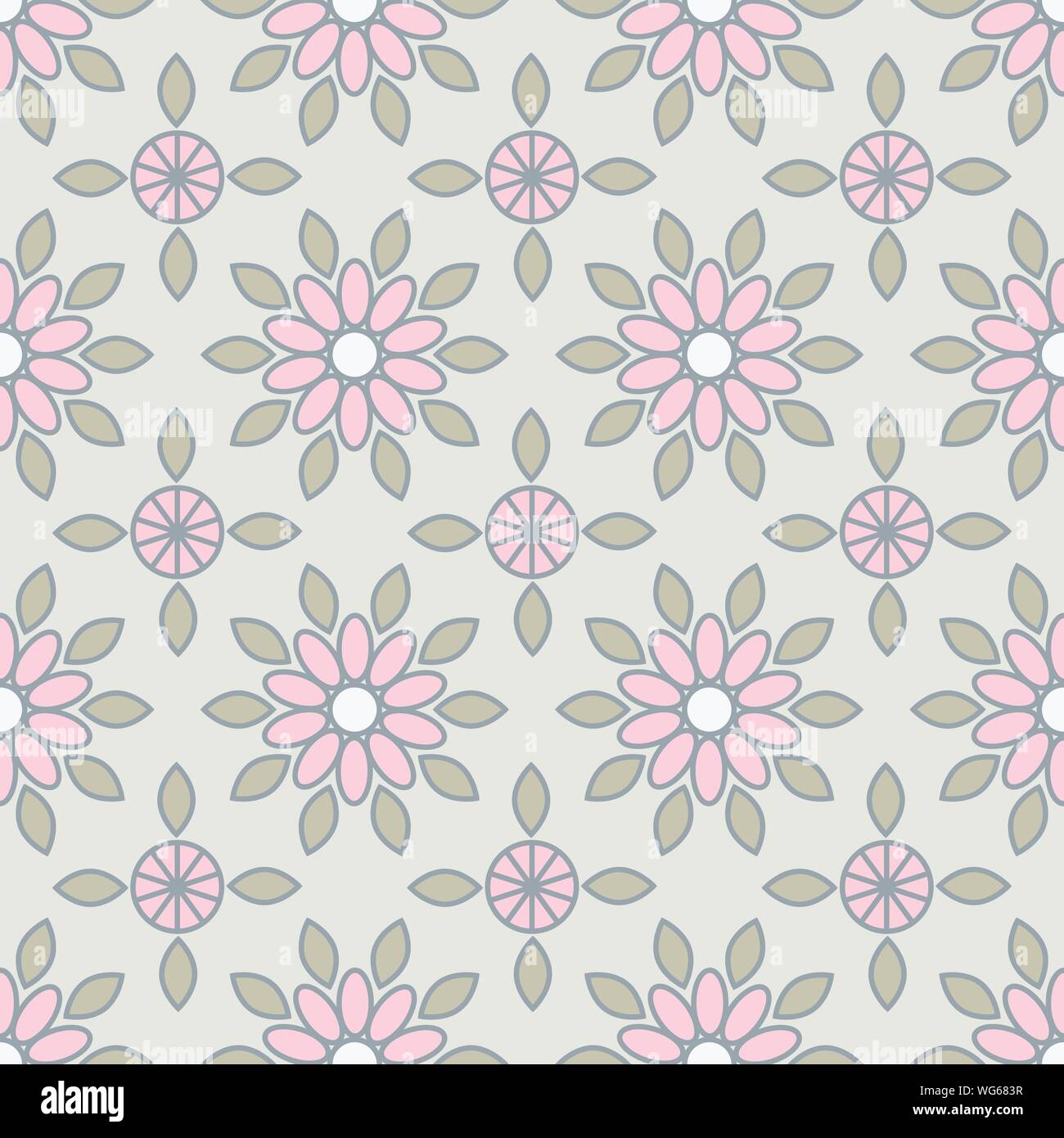 Einfache Blumen nahtlose Muster. Sommer vector Hintergrund EPS 10. Stock Vektor