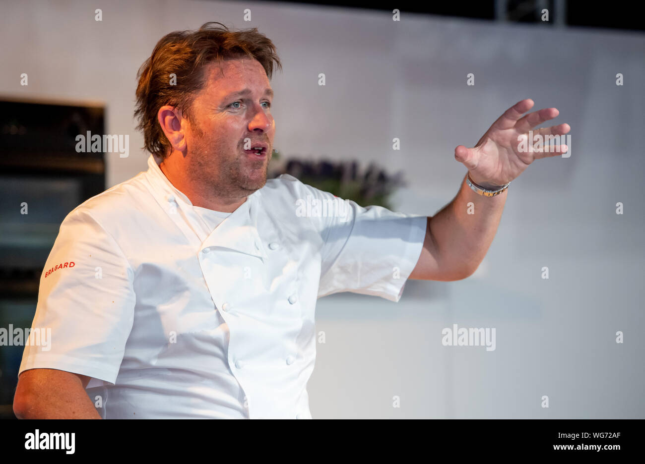 Bolton Essen und Trinken Festival - 26. August 2019. Chef James Martin. Stockfoto