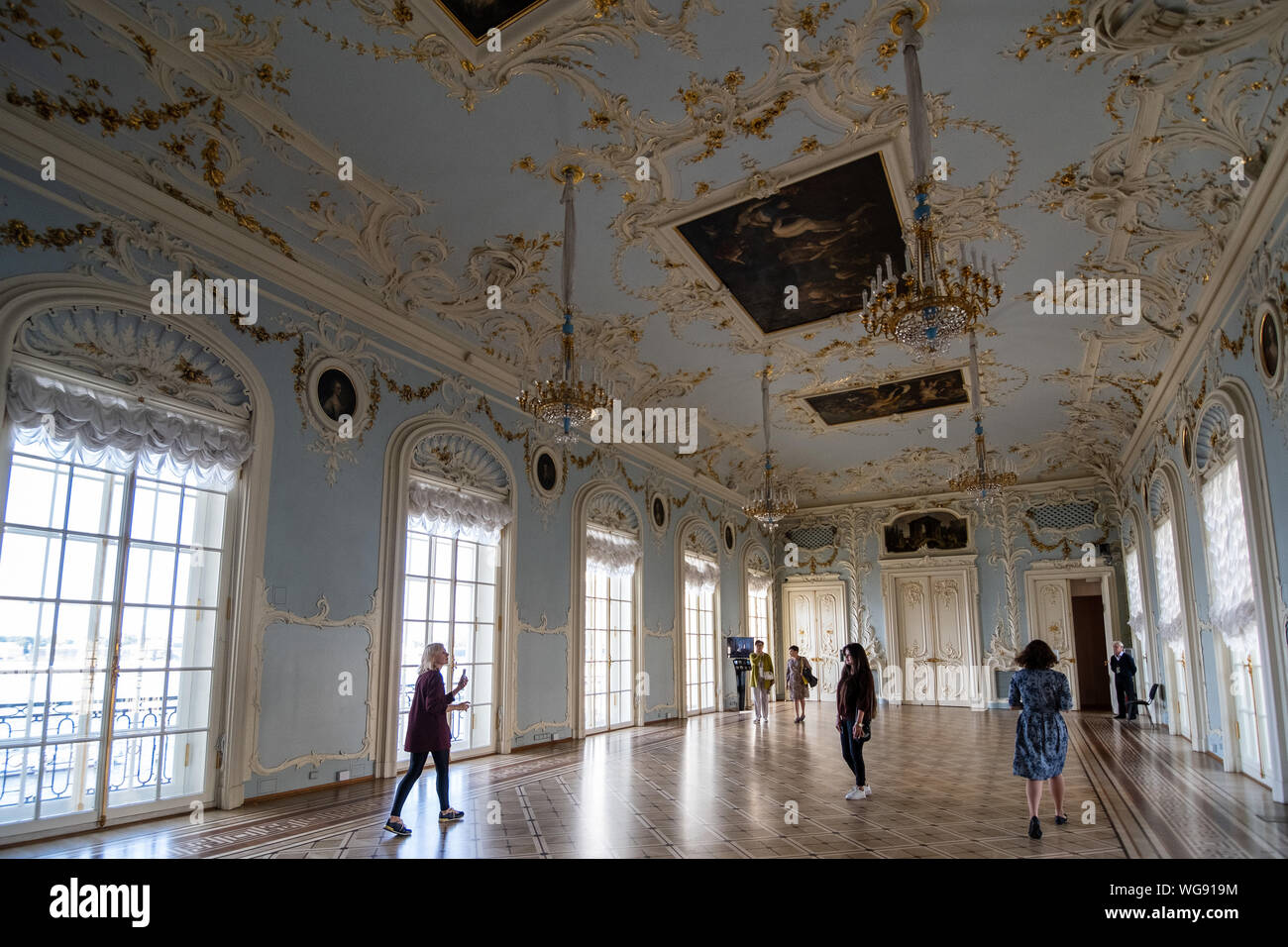 ST. PETERSBURG, Russland - August 6, 2019: Staatliche Eremitage, Innenraum. Kunst und Kultur Museum im Jahre 1764 gegründet. Stockfoto