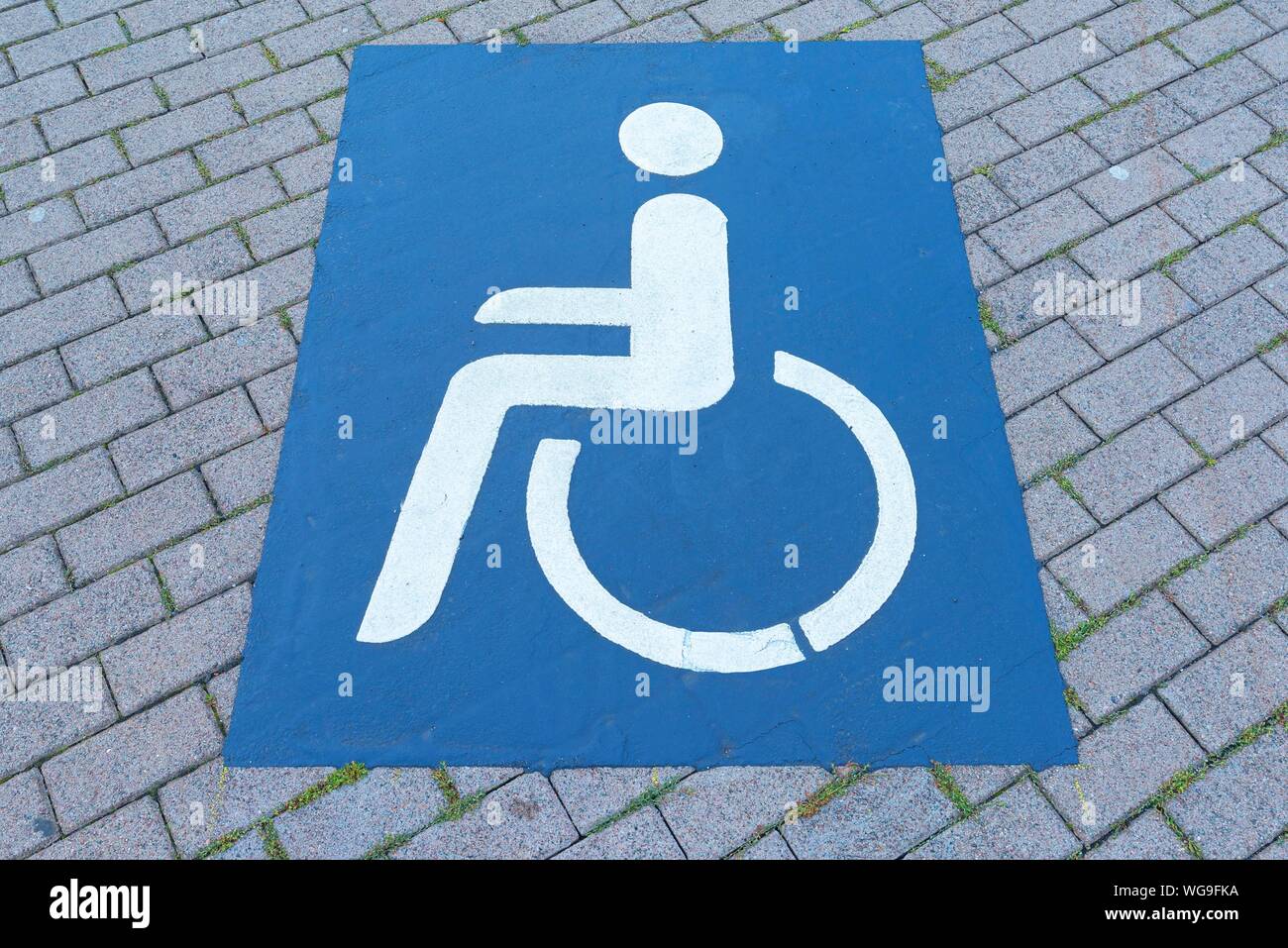 Piktogramm, Behinderten-Parkplätze, Thüringen, Deutschland Stockfoto