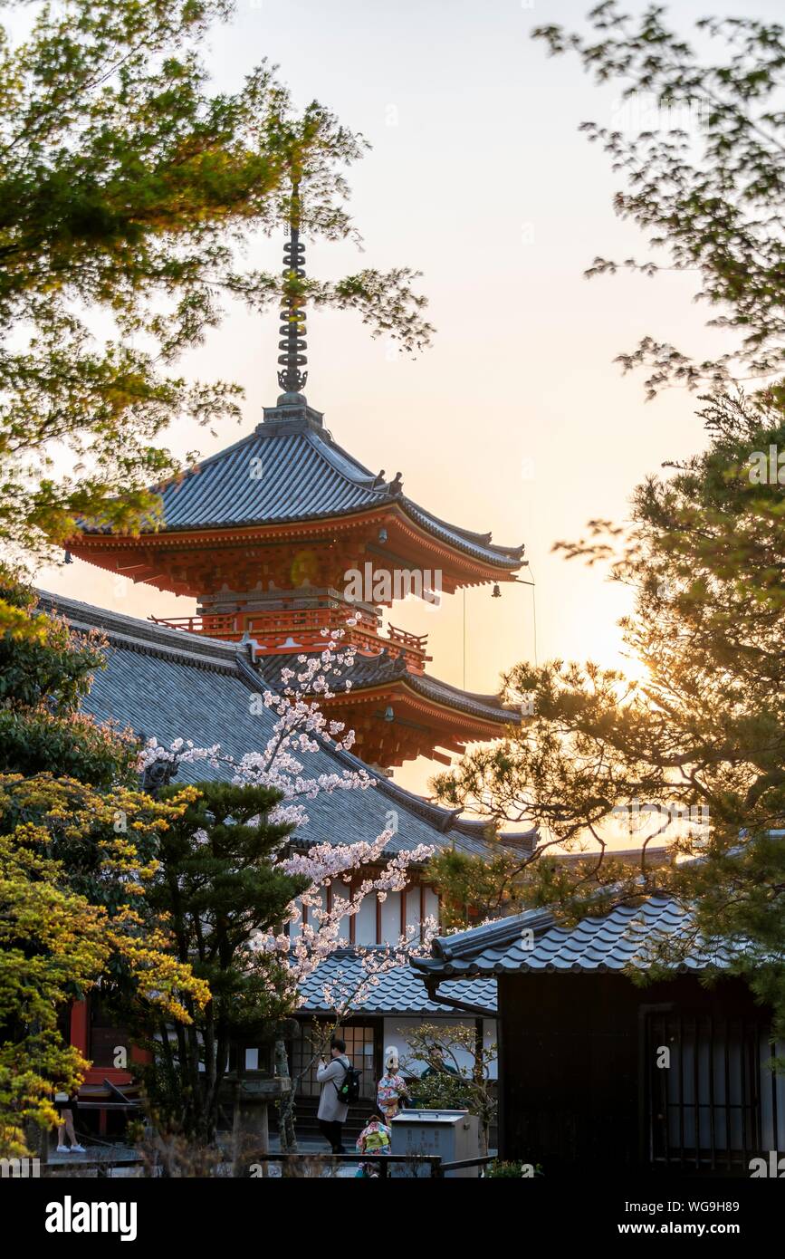 Pagode der Kiyomizu-dera Tempel, buddhistische Tempel, Kyoto, Japan Stockfoto