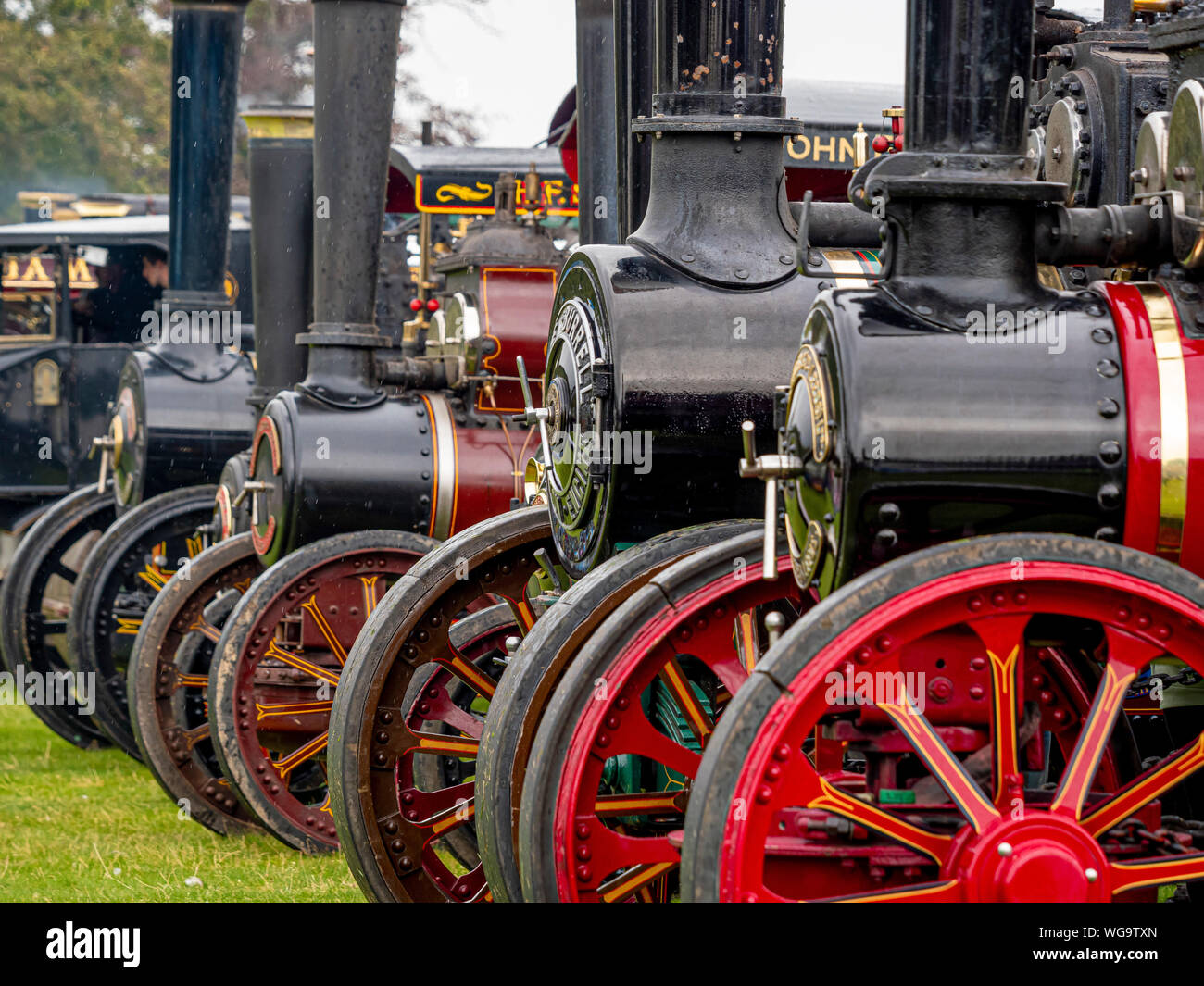 Traditionelle restauriert Zugmaschinen der Outdoor Rallye. Stockfoto