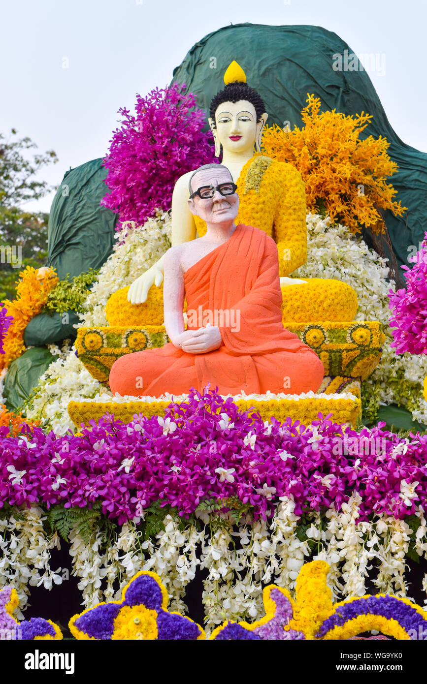 Festival schweben mit Blumen dekoriert, Chiang Mai, Flower Festival Stockfoto