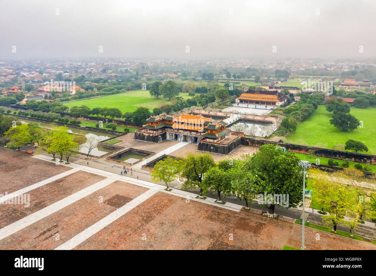 Farbton der Zitadelle. Imperial Royal Palast der Nguyen Dynastie in Hue, Vietnam. Ein Unesco Weltkulturerbe. Stockfoto