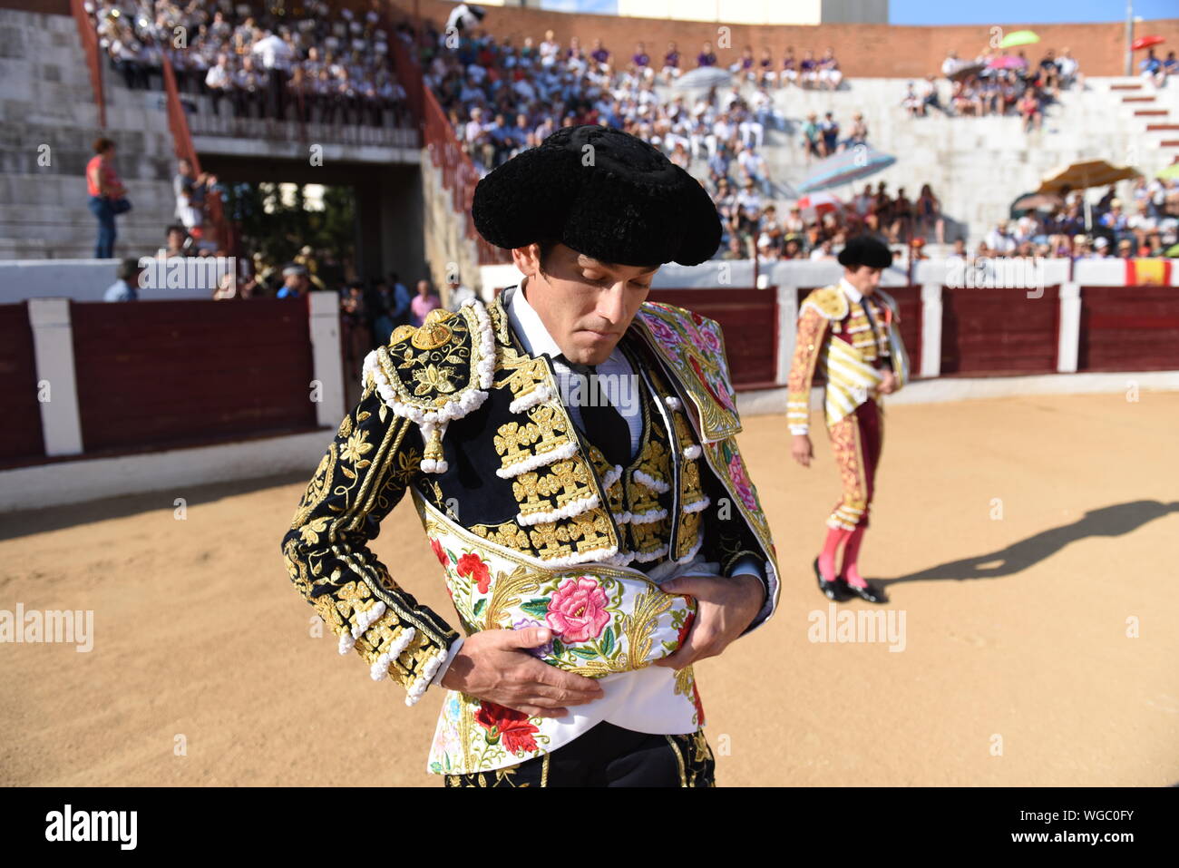Almazan, Spanien. 31 Aug, 2019. Spanischen Matador, José Garrido am städtischen Stierkampfarena vor dem La Bajada de Jesús Festival in Guijuelo. Credit: SOPA Images Limited/Alamy Live News Credit: SOPA Images Limited/Alamy leben Nachrichten Stockfoto
