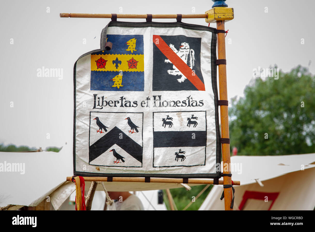 Flagge der Marcher Ehrenbürgern - Tewkesbury Medieval Festival 2019 Stockfoto