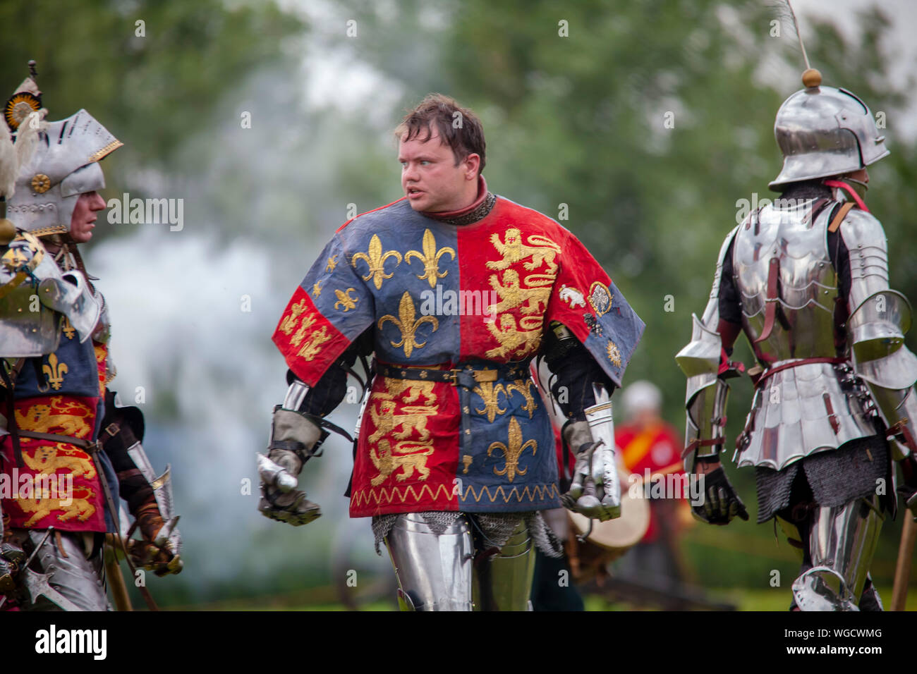 Der König in der Schlacht - Tewkesbury Medieval Festival 2019 Stockfoto