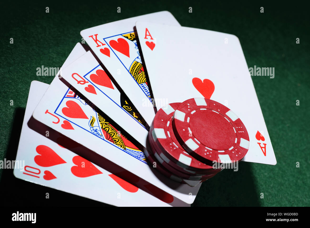 Die Kombination der Karten Poker Casino. Stockfoto