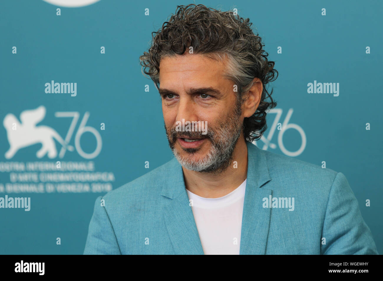 Italien, Lido di Venezia, 1. September 2019: Argentinos Schauspieler Leonardo Sbaraglia im PHOTOCALL "Wasp Network" während der 76. Filmfestival von Venedig Stockfoto