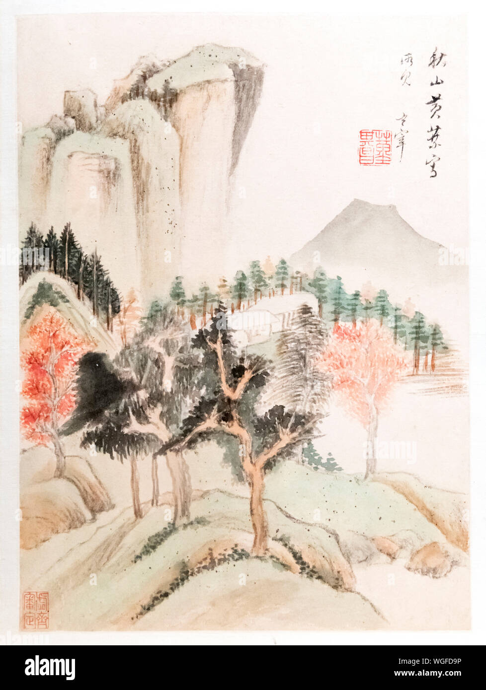 Mountain Villa von BaoHua von Dong Qichang (1555-1636), Ming Dynastie datiert 1620-1625 Stockfoto