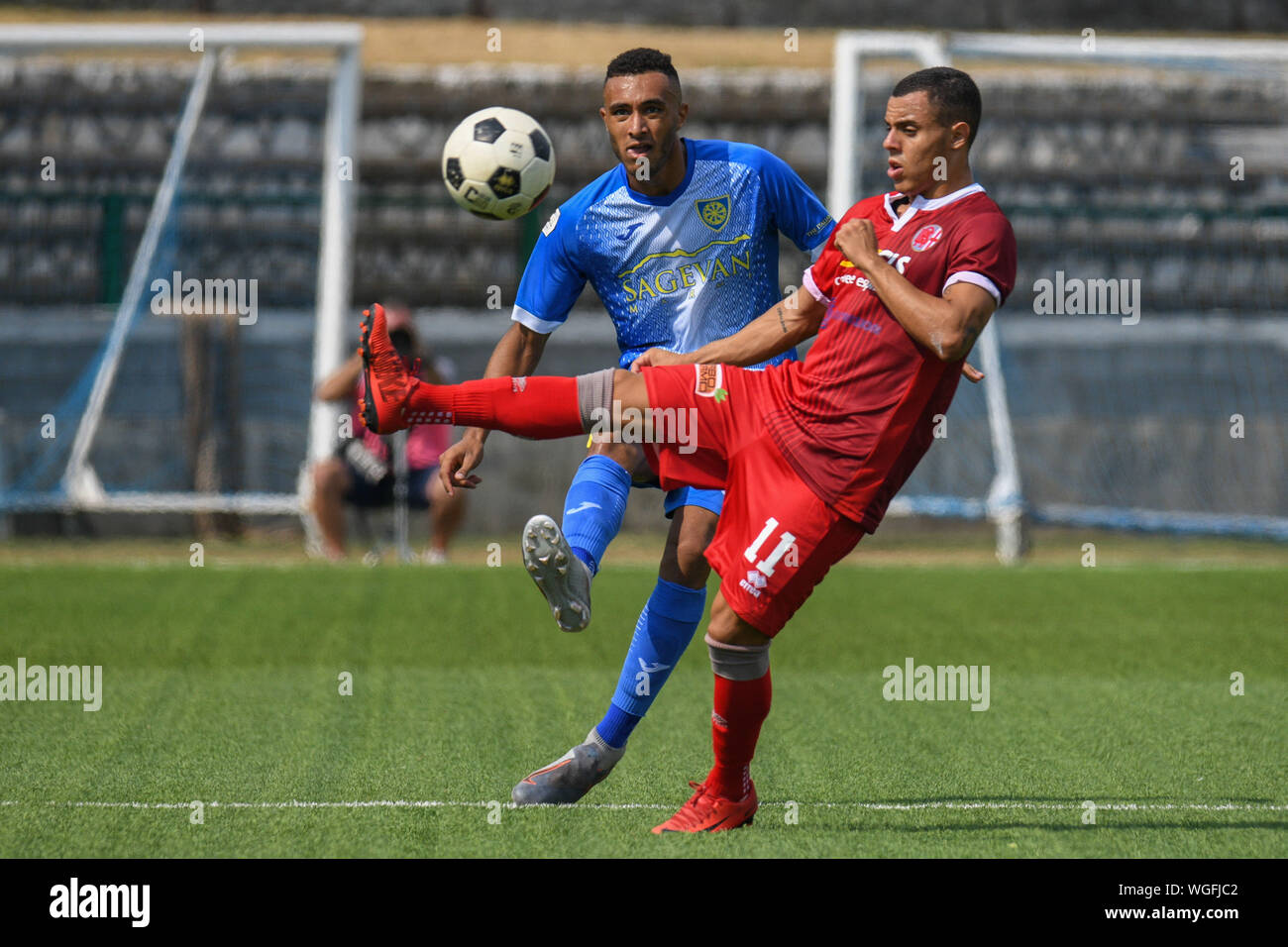 FRANCISCO SARTORE (A) während Carrarese Vs Alessandria, Carrara, Italien, 01. September 2019, Fußball Italienische Fußball-Serie C Meisterschaft Stockfoto