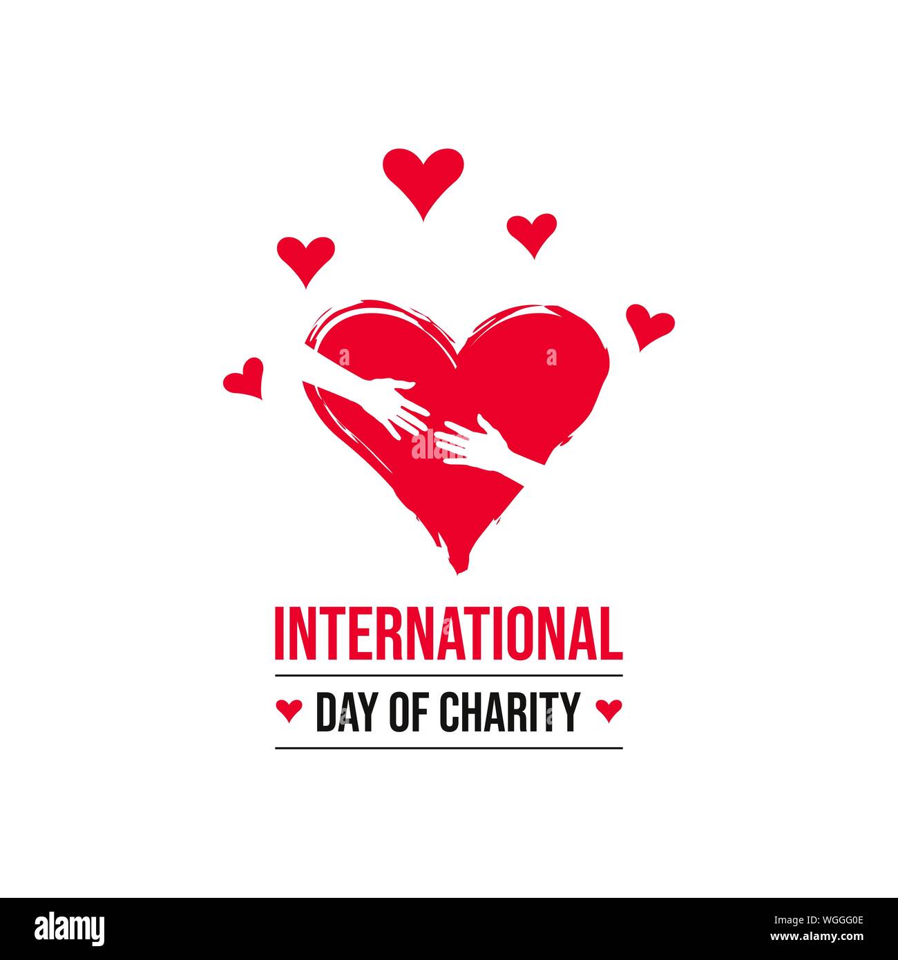 Internationale Spenden auf den Internationalen Tag der Nächstenliebe vektor Banner und Poster Bild Stock Vektor