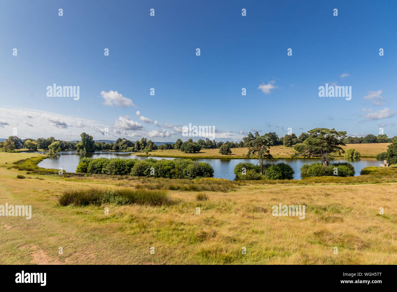 Die oberen Teich im Park in Petworth, West Sussex, Großbritannien Stockfoto