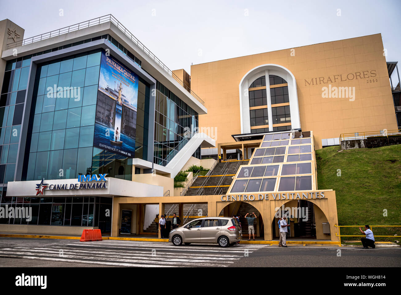 Panamakanal Miraflores Visitor Center mit neuen IMAX-Kino Stockfoto