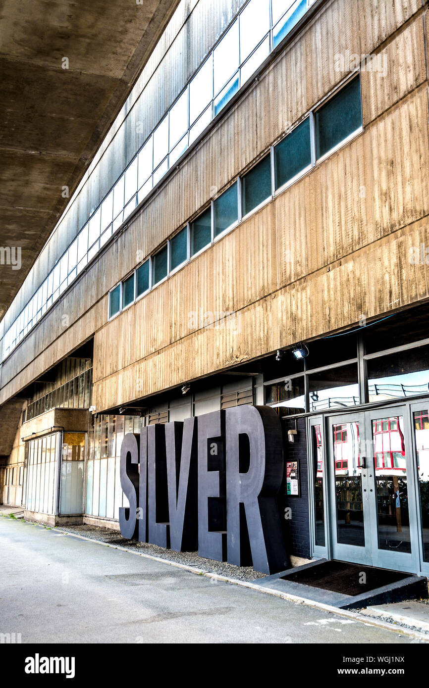 Silbernes Gebäude in Silvertown, East London, Großbritannien Stockfoto