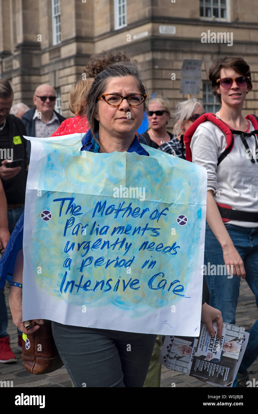 Edinburgh, Schottland, 31. August 2019. Europäische Bewegung in Schottland hielt einen Protest gegen die Vertagung des Parlaments. Stockfoto