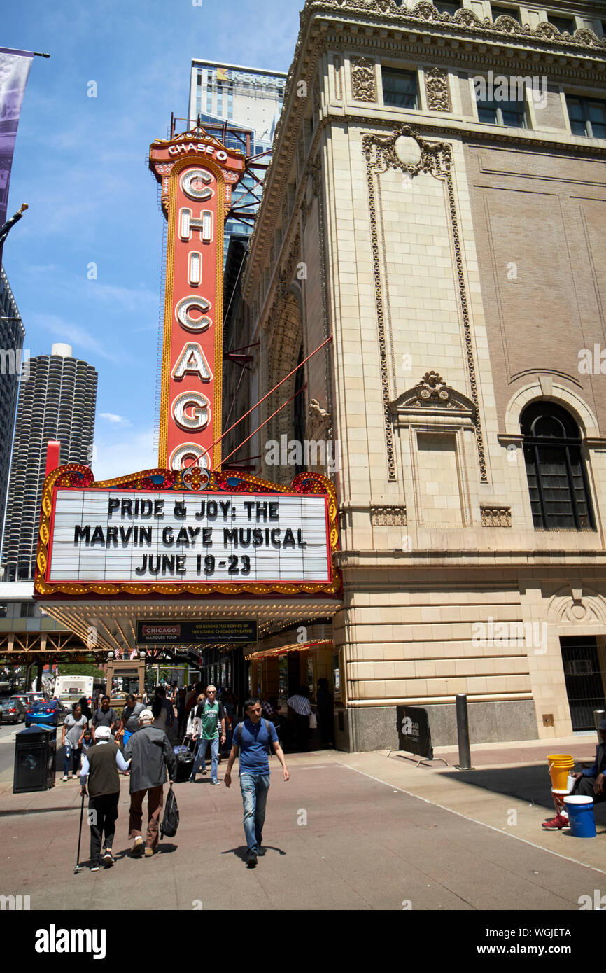 Die Chicago Theatre Chicago Illinois Vereinigte Staaten von Amerika Stockfoto