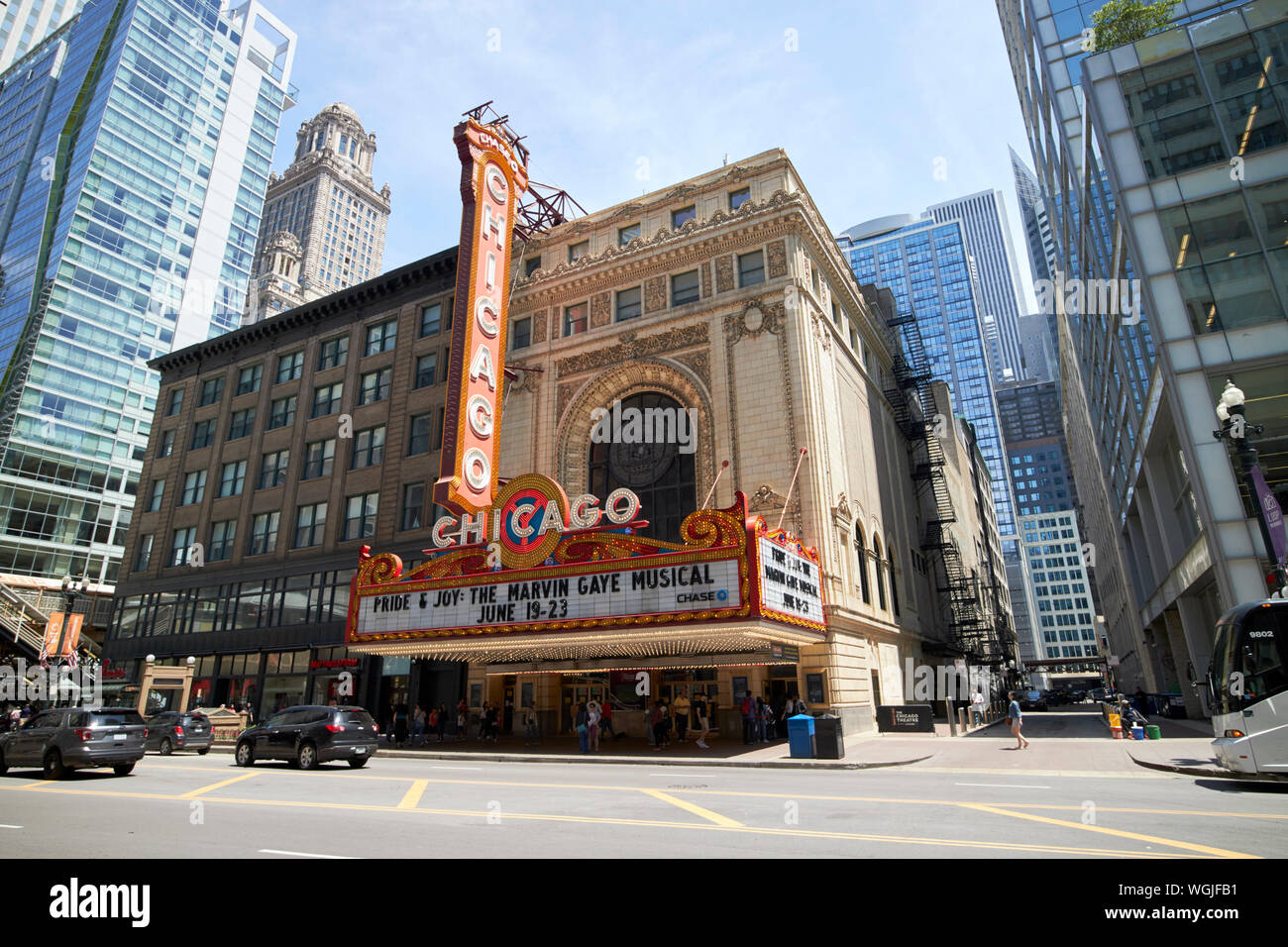 Die Chicago Theatre Chicago Illinois Vereinigte Staaten von Amerika Stockfoto