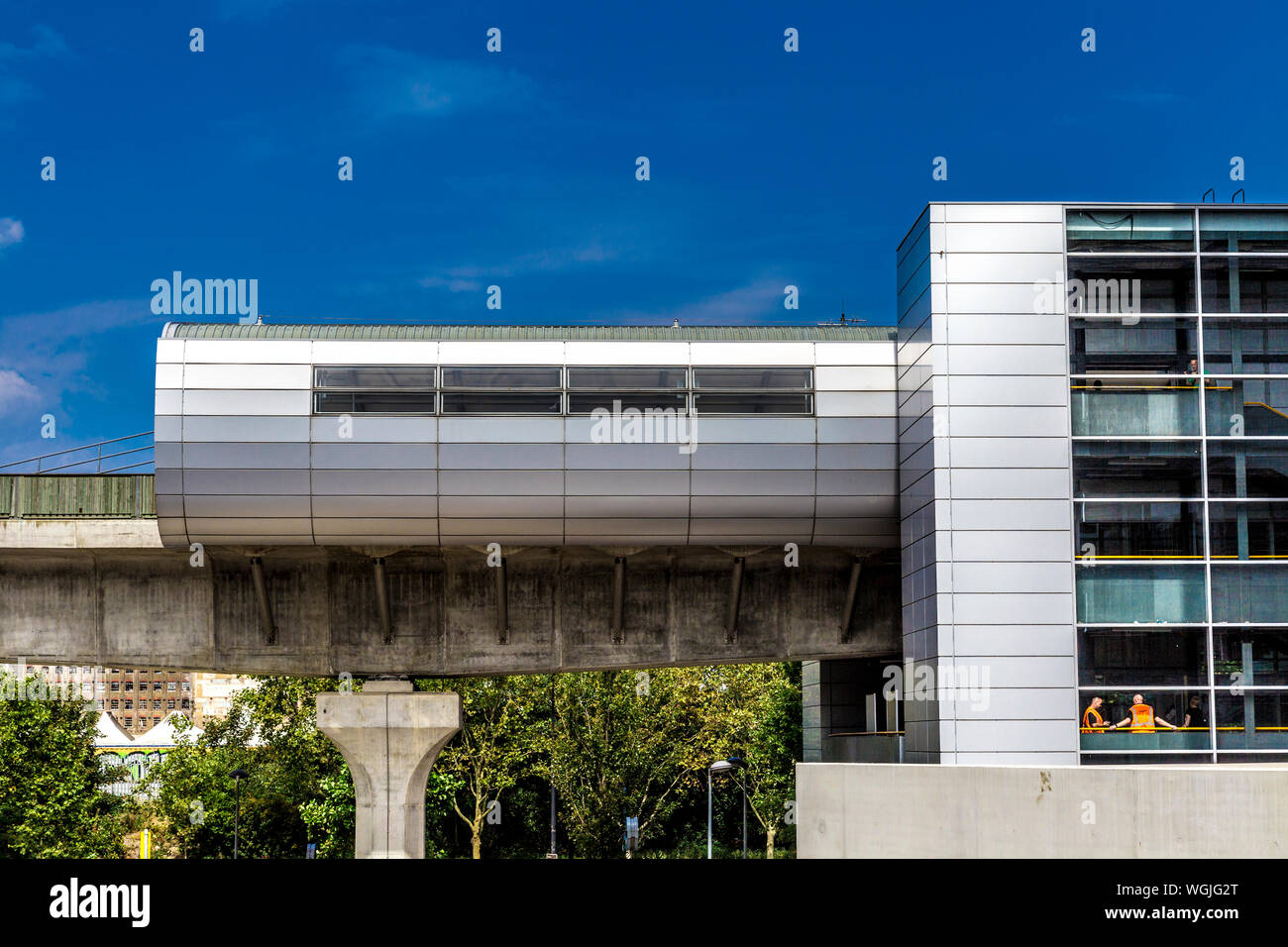 Pontoon Dock DLR Station, East London, Großbritannien Stockfoto