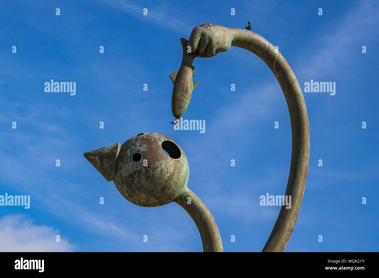 Märchenhafte Skulpturen am Meer, De Haringeter von Tom Otterness, Museum Beelden Aan Zee, Scheveningen, Den Haag, Südholland, Niederlande Stockfoto