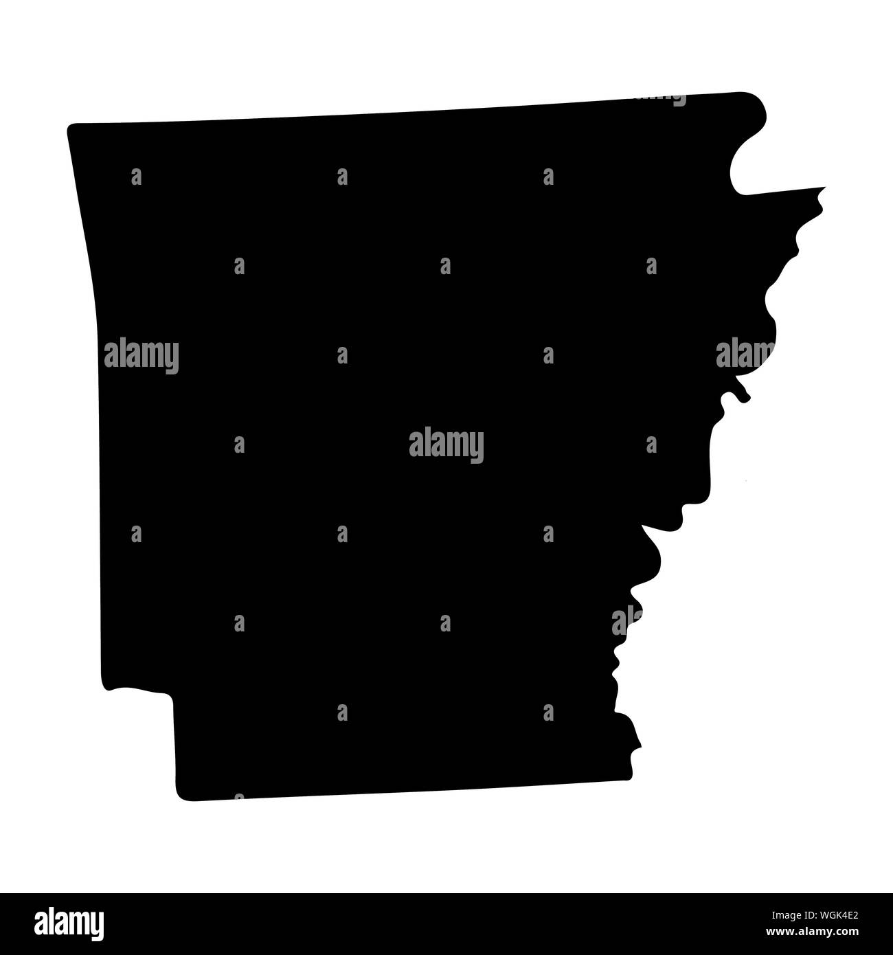 Karte Silhouette der US-Bundesstaat Arkansas. Vector eps Abbildung 10 Stock Vektor