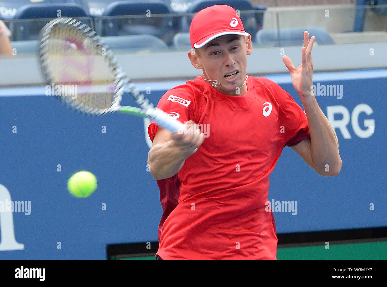 New York, USA. 01 Sep, 2019. New York Flushing Meadows US Open 2019 01/09/19 Tag 7 Alex De Minaur (AUS) in der vierten Runde Foto Anne Parker International Sport Fotos Ltd/Alamy leben Nachrichten Stockfoto