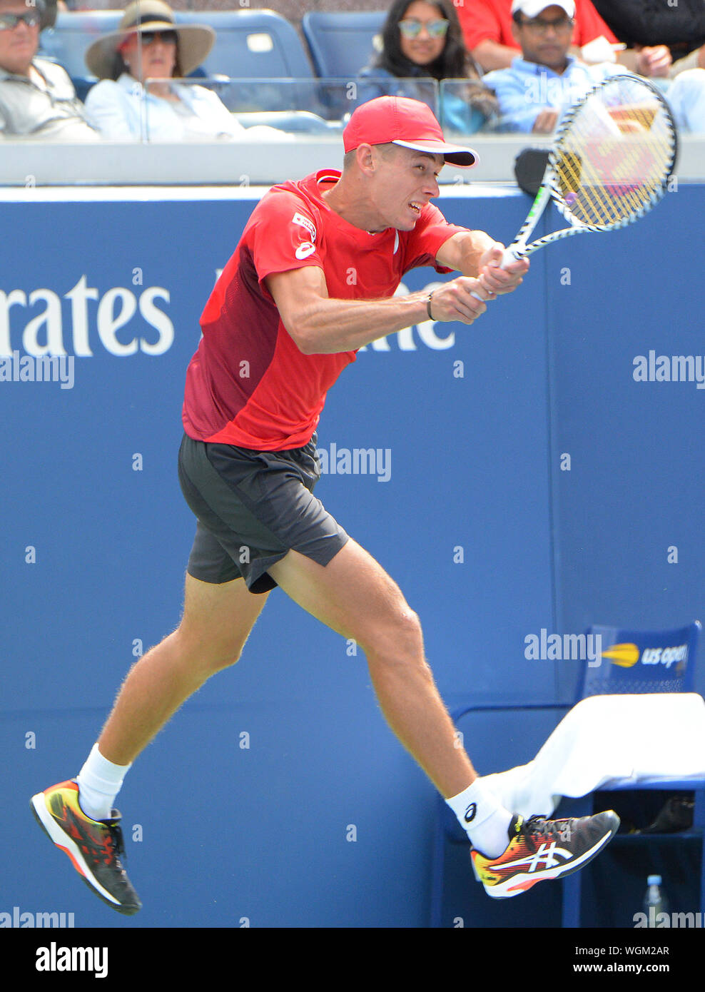 New York, USA. 01 Sep, 2019. New York Flushing Meadows US Open 2019 01/09/19 Tag 7 Alex de Minaur (AUS) in der vierten Runde Foto Anne Parker International Sport Fotos Ltd/Alamy leben Nachrichten Stockfoto