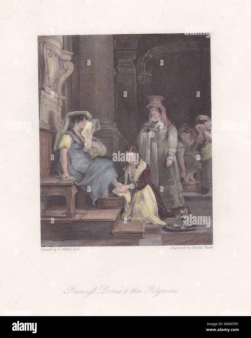 Buchen Sie Platte/Drucken von 'Princess Doria und der Pilger - eine römische Prinzessin Waschen der Füße von Pilgern. Kirche SS Trinita dei Pellegrini in Rom. Stockfoto