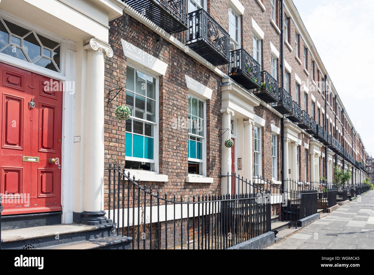 Georgische Reihenhäuser, Canning Street, Canning, Liverpool, Merseyside, England, Vereinigtes Königreich Stockfoto