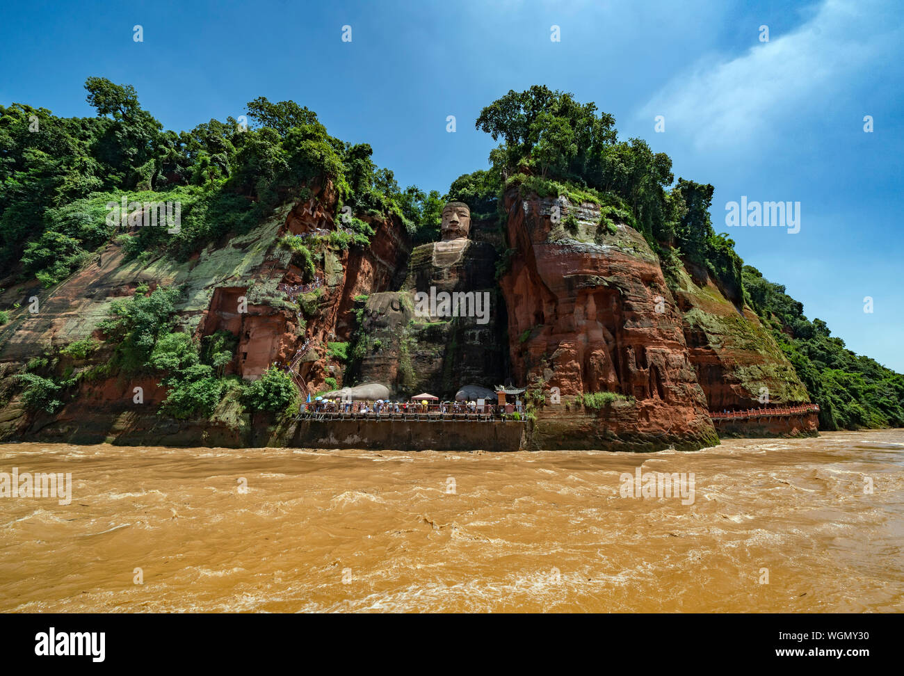 Die riesigen Leshan Buddha in der Nähe von Chengdu, China Stockfoto