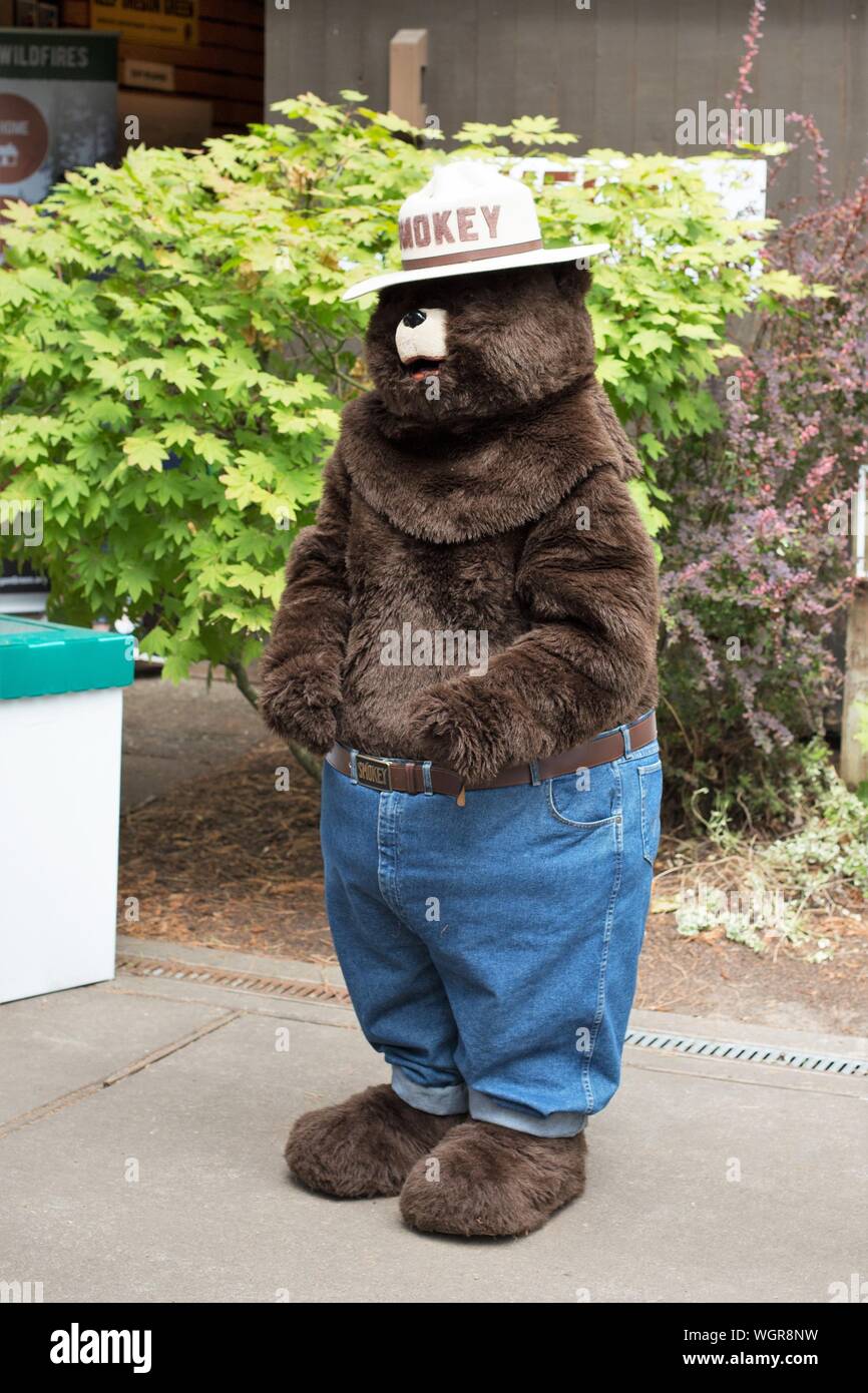 Smokey Bär, an der Oregon State Fair in Salem, Oregon, USA. Stockfoto