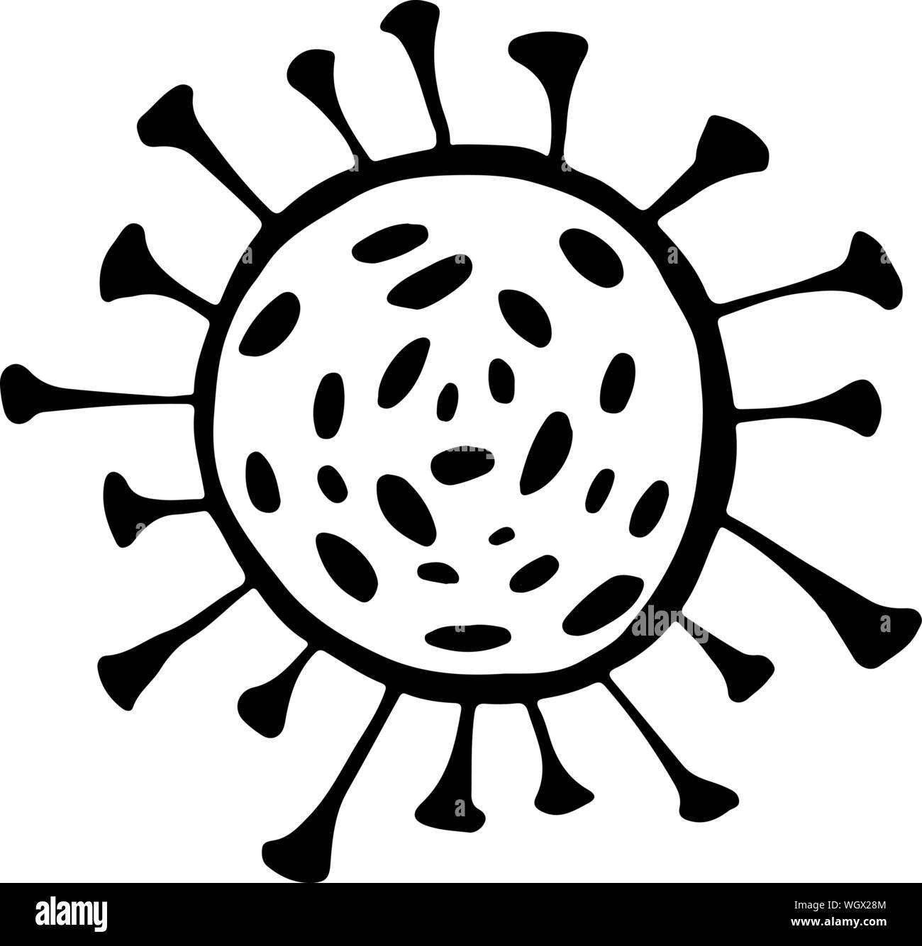 Umrisse Mikrobe Vektor icon. Isolierte schwarze einfache Linie element Abbildung kann von einem medizinischen Konzept. Editable vector Schlaganfall Mikrobe. Virus-Symbol. Hand Stock Vektor