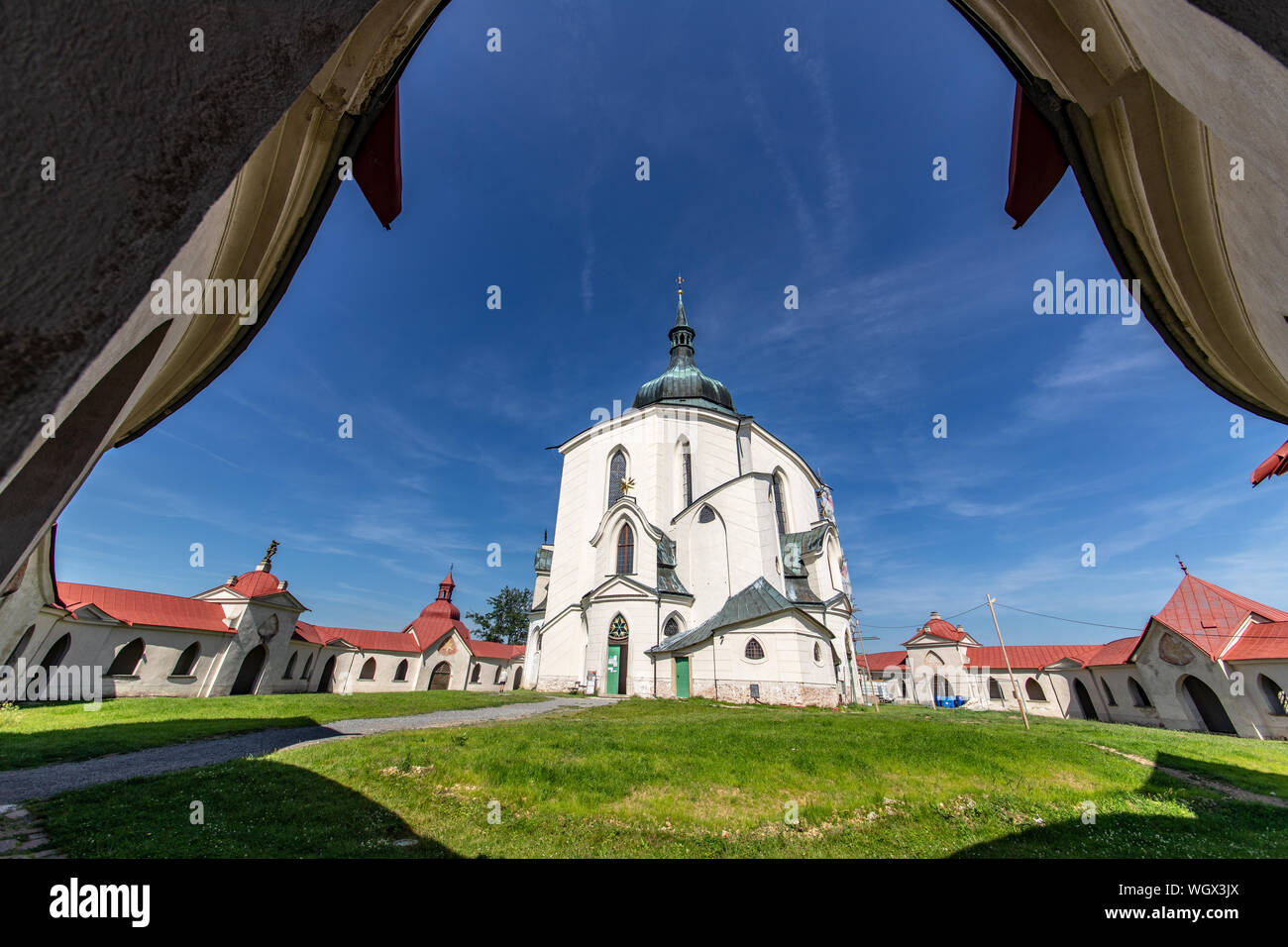 Zelena Hora (UNESCO) - kostel sv. Jana Nepomuckeho, Žďár nad Sázavou, Vysocina, Česká republika/Kirche von St. Johannes von Nepomuk, Vysocina, Cz Stockfoto