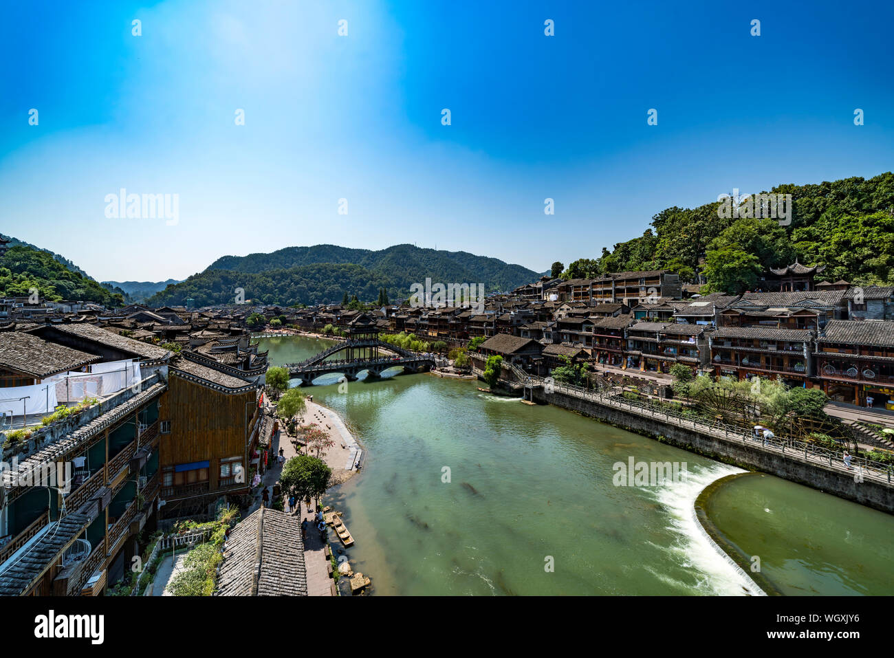 Alten Phoenix Stadt Fenghuang an sonnigen Tag. Stockfoto