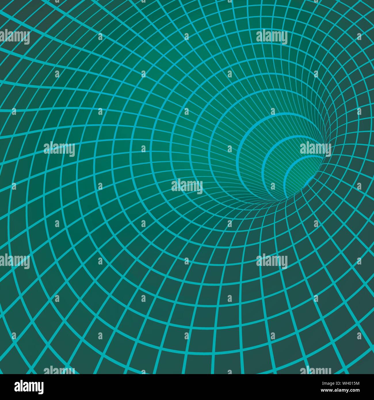 Digitale Visualisierung Wurmloch. Singularität und Event Horizon - warp Raum und Zeit. Vector Illustration Stock Vektor