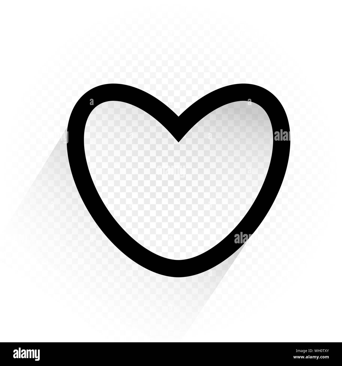 Schwarze Farbe Umrisse Herz Zeichen Stock Vektorgrafik Alamy