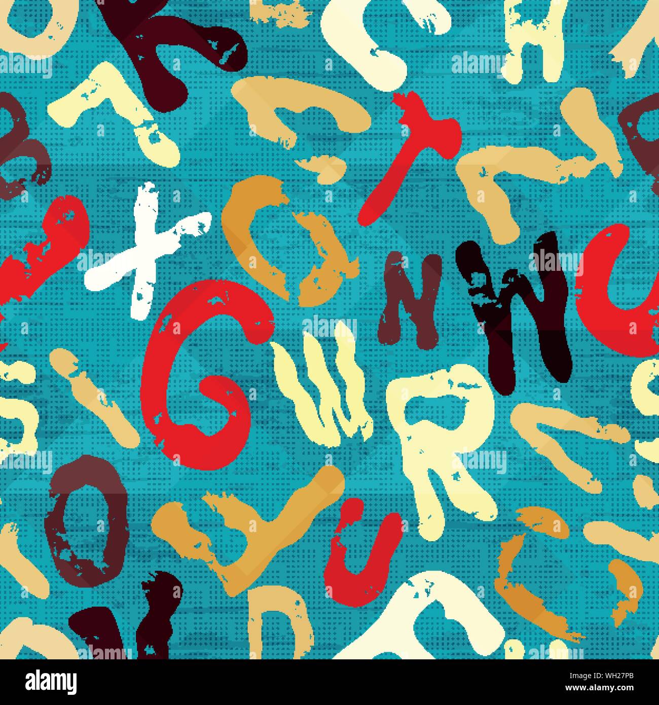Schönen Buchstaben Graffiti auf einem blauen Hintergrund Geometrische grunge Textur Stock Vektor